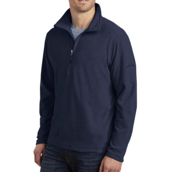 Eddie Bauer MicroFleece Half-Zip Fleece Pull-Over | Navy Blue | Mens XL  EB226 - Picture 2 of 4